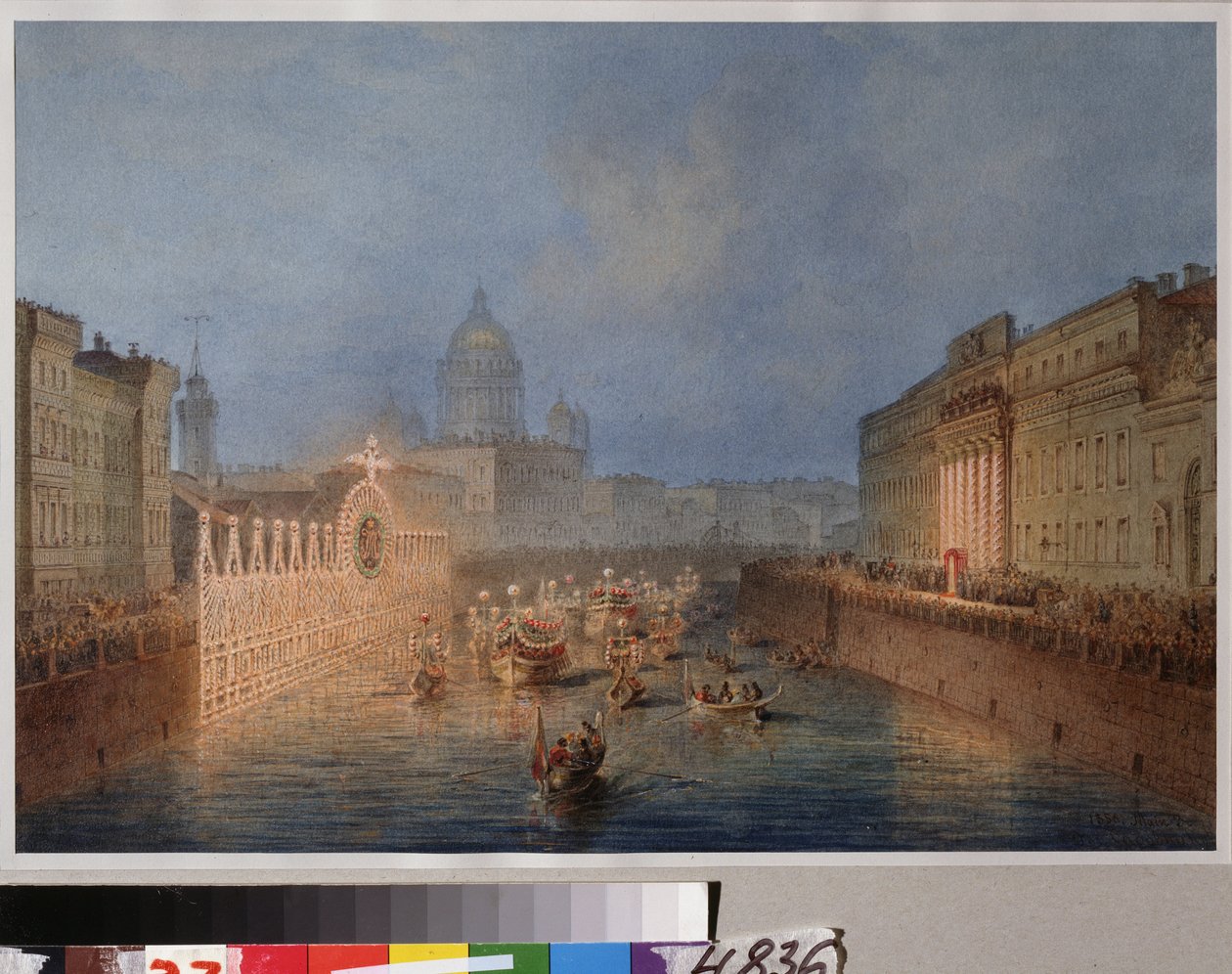 Illuminazione del fiume Moika a San Pietroburgo da Vasili Semenovich Sadovnikov