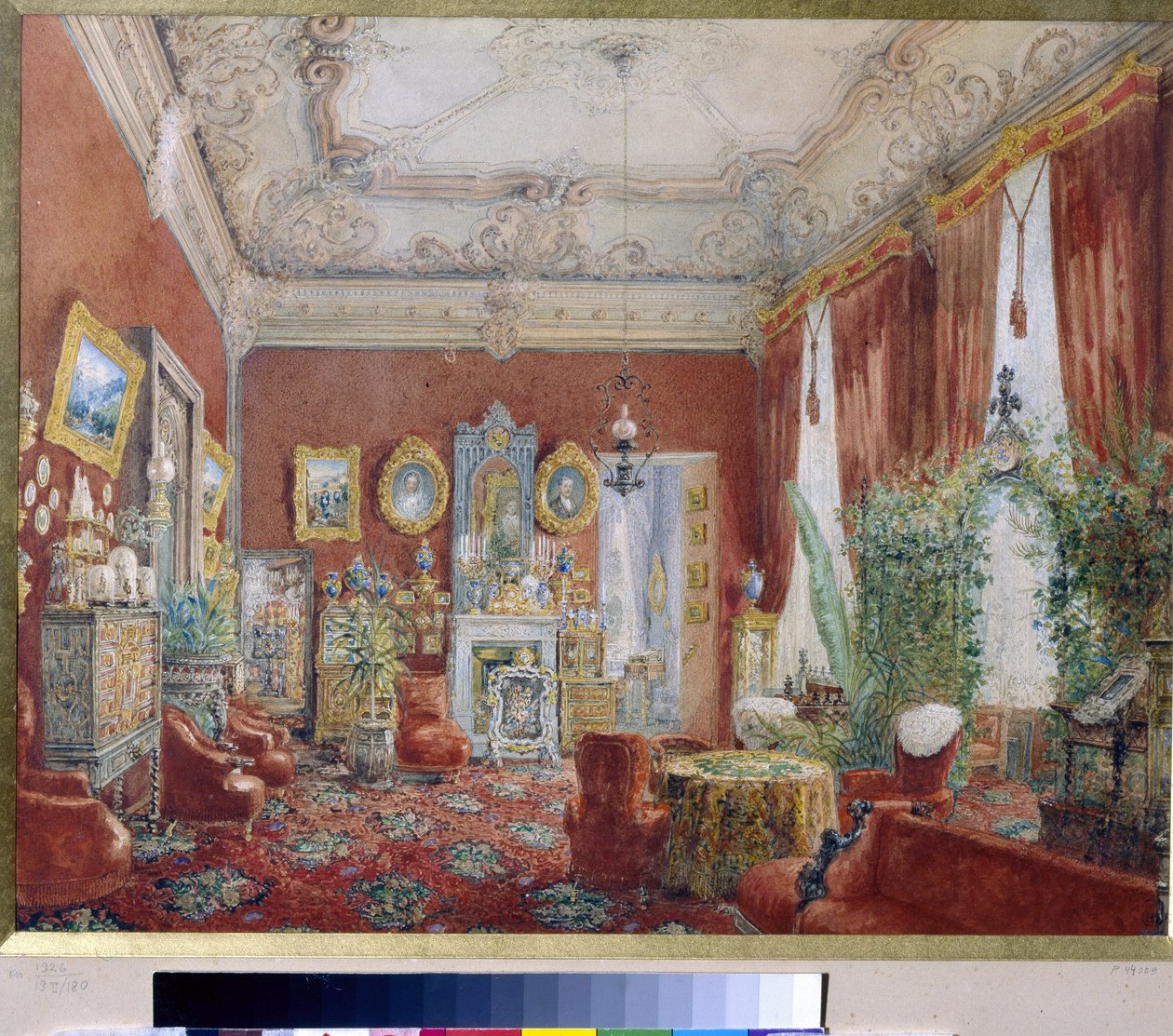 La sala di soggiorno familiare del palazzo Yusupov a San Pietroburgo da Vasili Semenovich Sadovnikov
