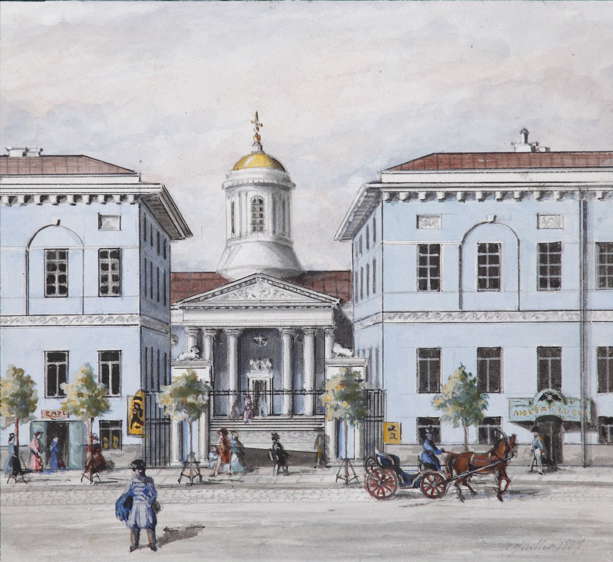 La Prospettiva Nevsky a San Pietroburgo, 1830-1840 da Vasili Semenovich Sadovnikov
