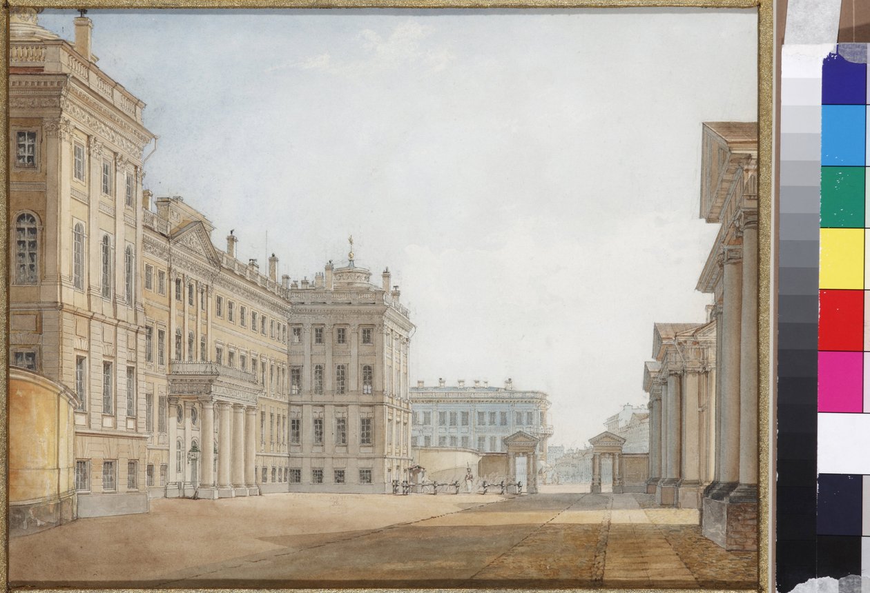 Veduta del Palazzo Anichkov a San Pietroburgo da Vasili Semenovich Sadovnikov