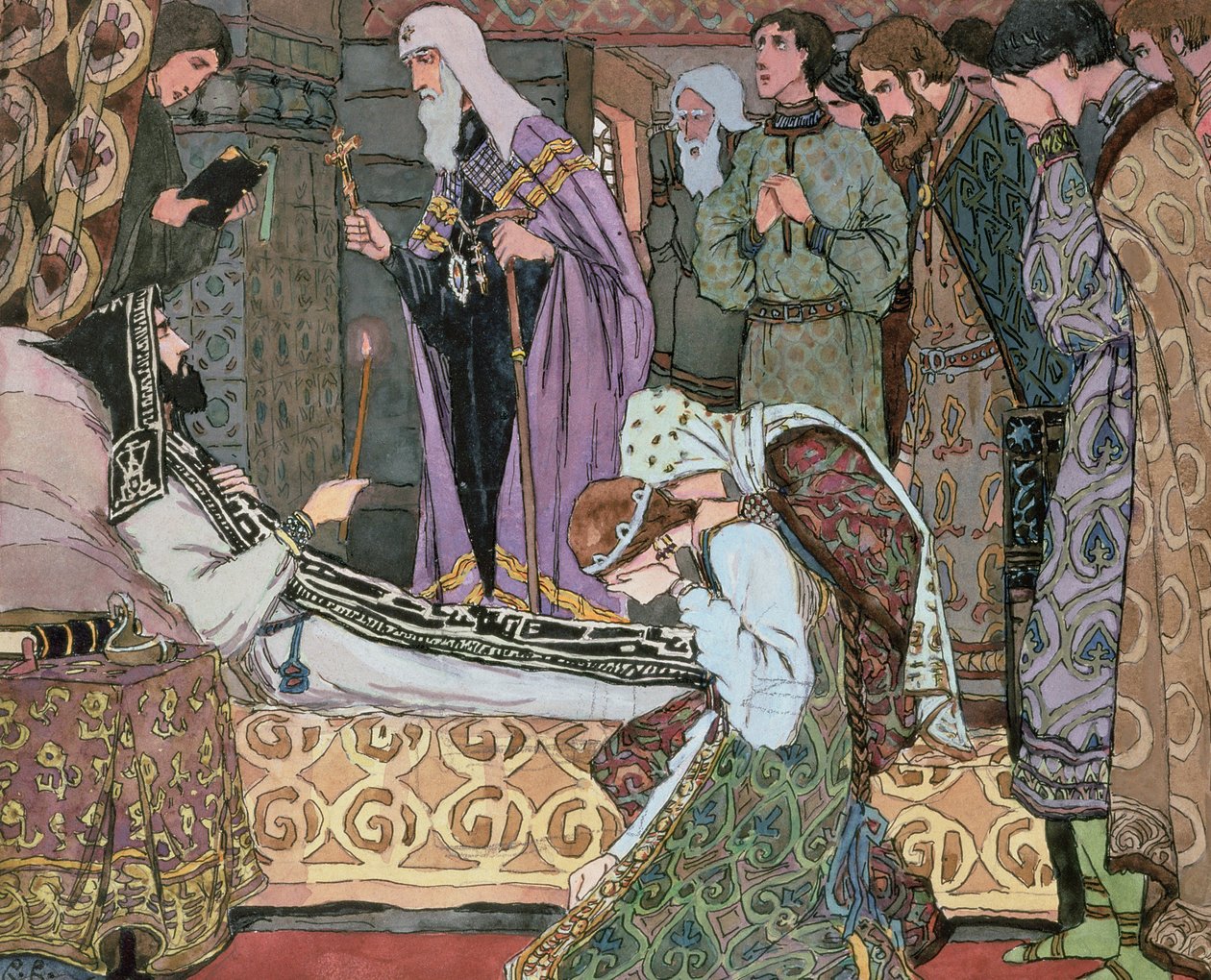 Letto di morte del Gran Duca Dmitry di Don (1350-89), c.1910 da Vasili Vasil