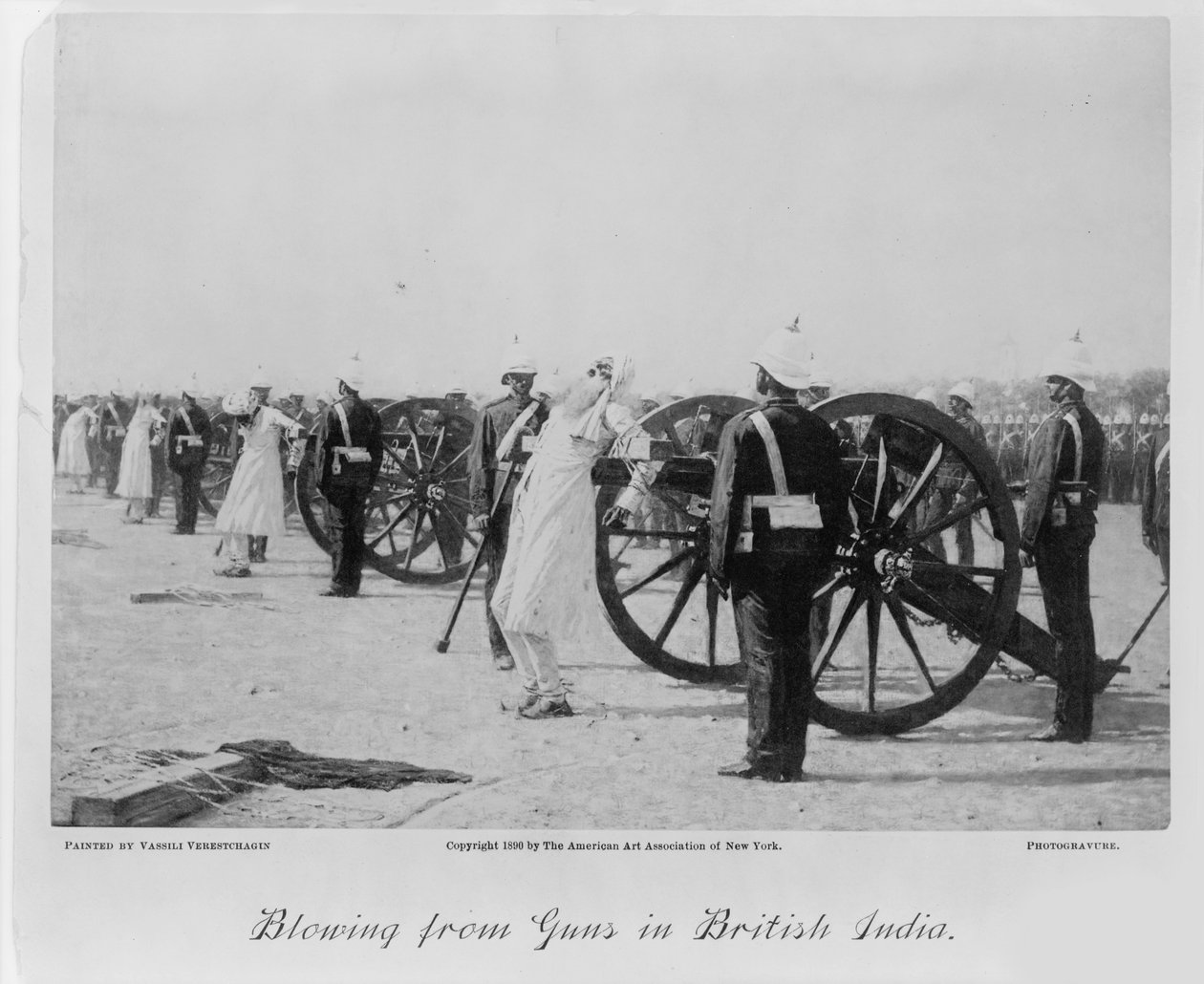 Soffiando dai cannoni in India britannica, c. 1890 da Vasili Vasilievich Vereshchagin