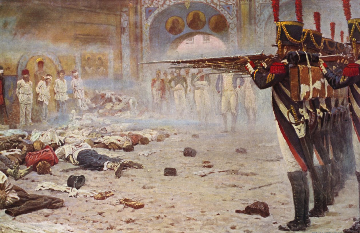 Fucilazione di prigionieri (litografia a colori) da Vasili Vasilievich Vereshchagin
