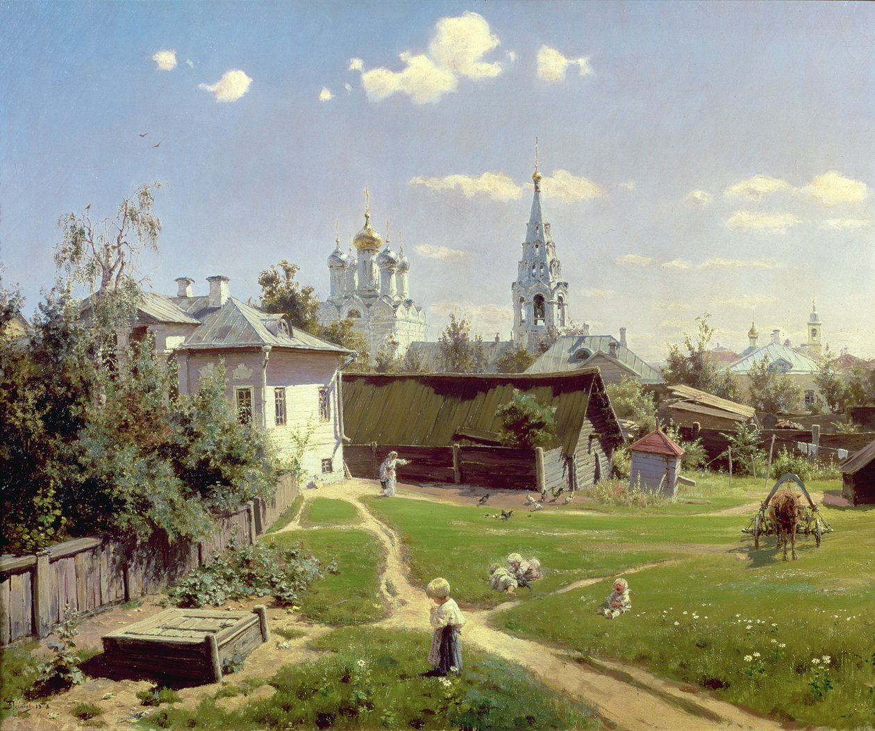 Un piccolo cortile a Mosca, 1878 da Vasilij Dmitrievich Polenov