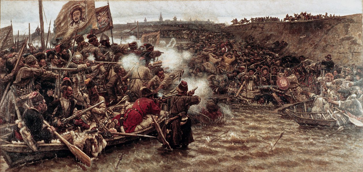 La conquista della Siberia di Yermak nel 1582, 1895 da Vasilij Ivanovic Surikov