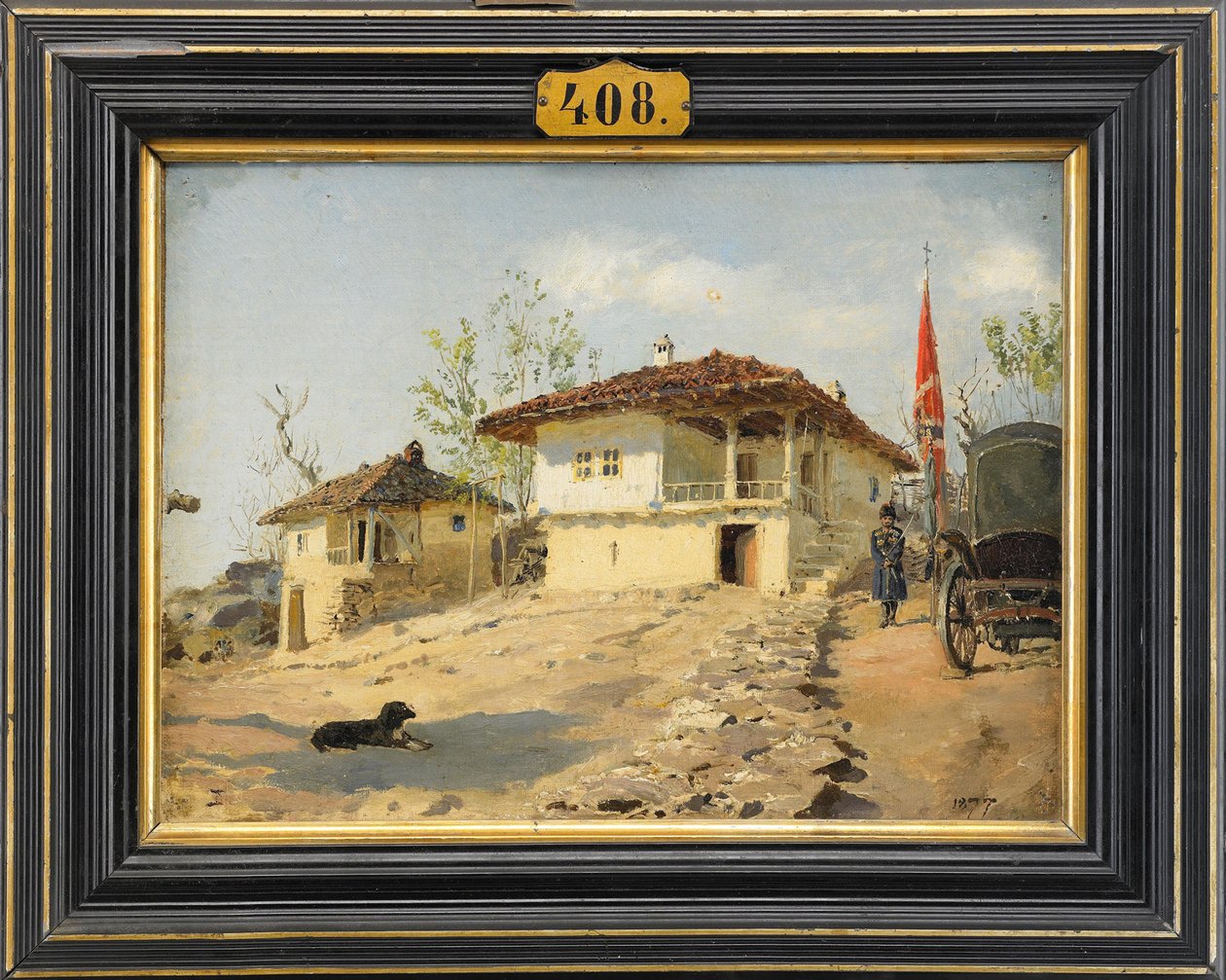 Lo staff dei Cosacchi del Don in Bulgaria nel 1877, 1877 da Vasilij Dmitrievich Polenov