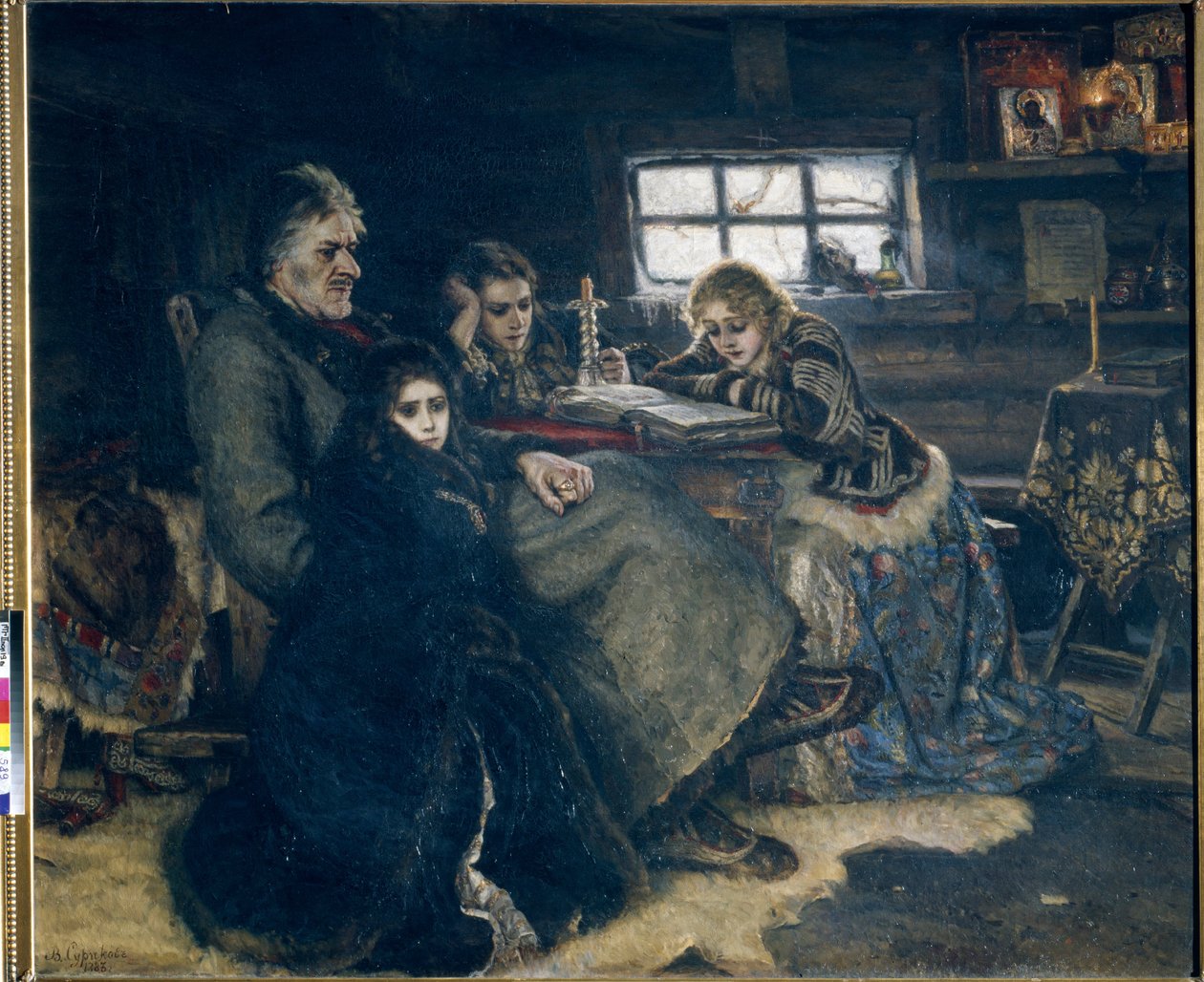 Alexandre Danilovic Menchikov e la sua famiglia in esilio da Vasilij Ivanovic Surikov