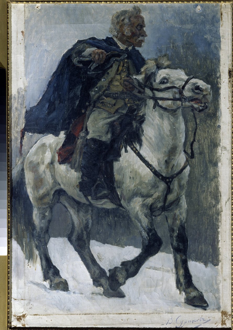 Alexander Suvorov a cavallo da Vasilij Ivanovic Surikov