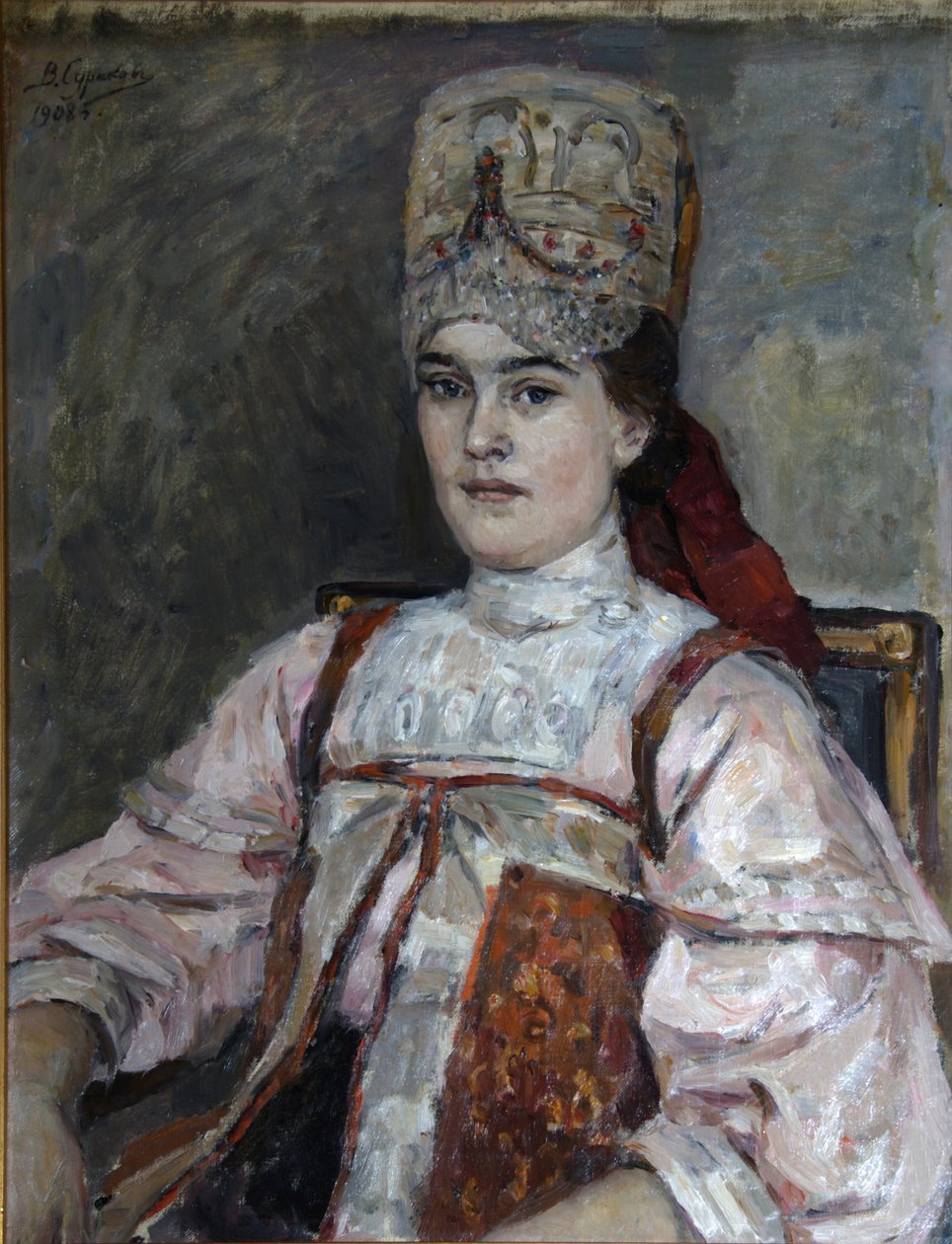 Ritratto di Natalia Fyodorovna Matveyeva, 1908 da Vasilij Ivanovic Surikov