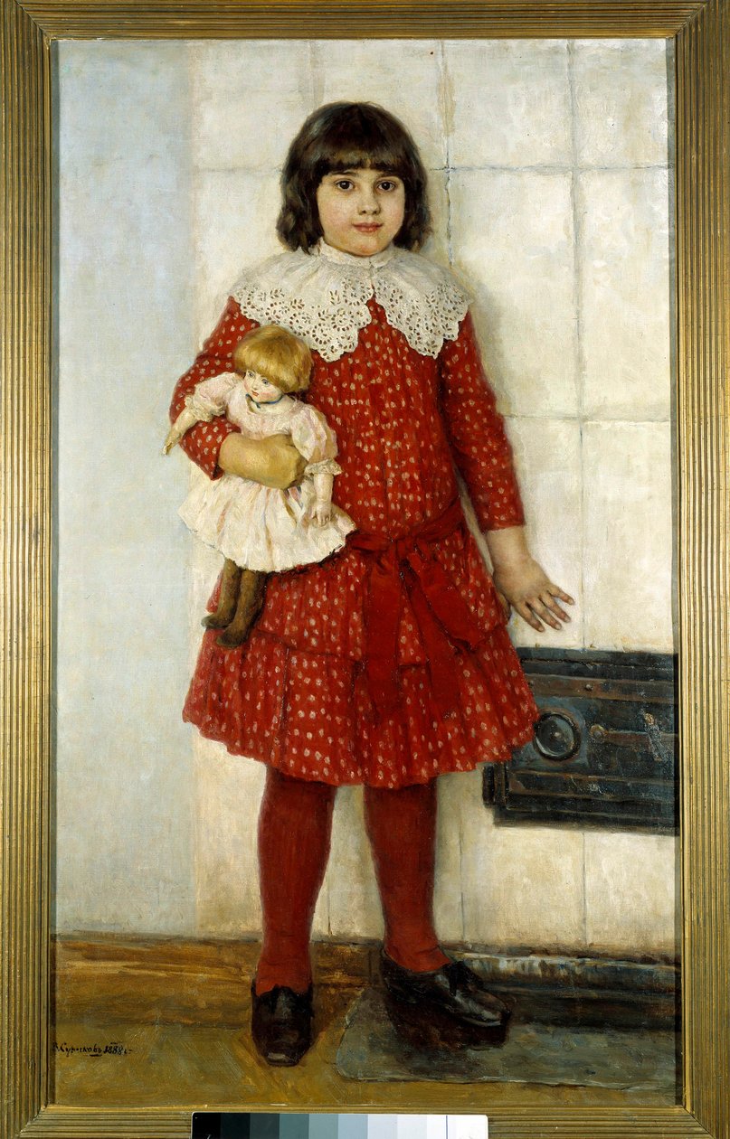 La ragazza con la bambola da Vasilij Ivanovic Surikov