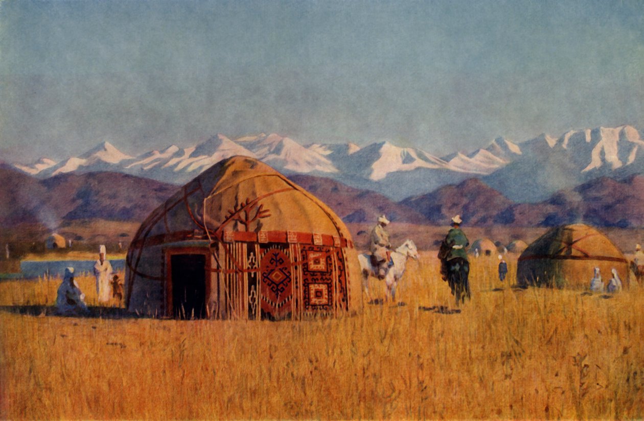 Yourta kirghisa presso il fiume Chu, 1869-1870, 1965 da Vasily Vereshchagin