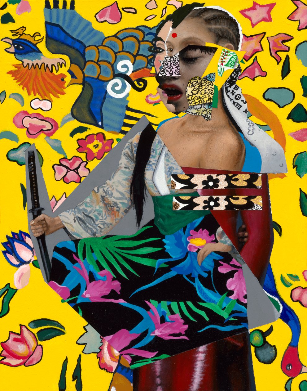 Donna con le pulsioni, 2023 (Acrilico su legno) da Vaskeen Vaskeen