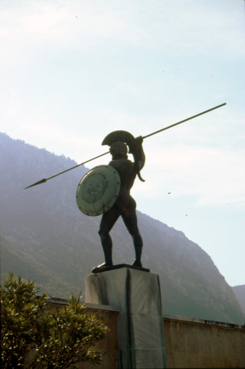 Statua di Bronzo di Leonida alle Termopili, 20° secolo da Vasos Falireas