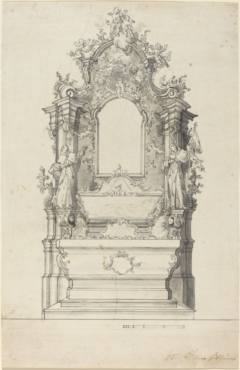 Altare rococò con un reliquiario da Veit Königer
