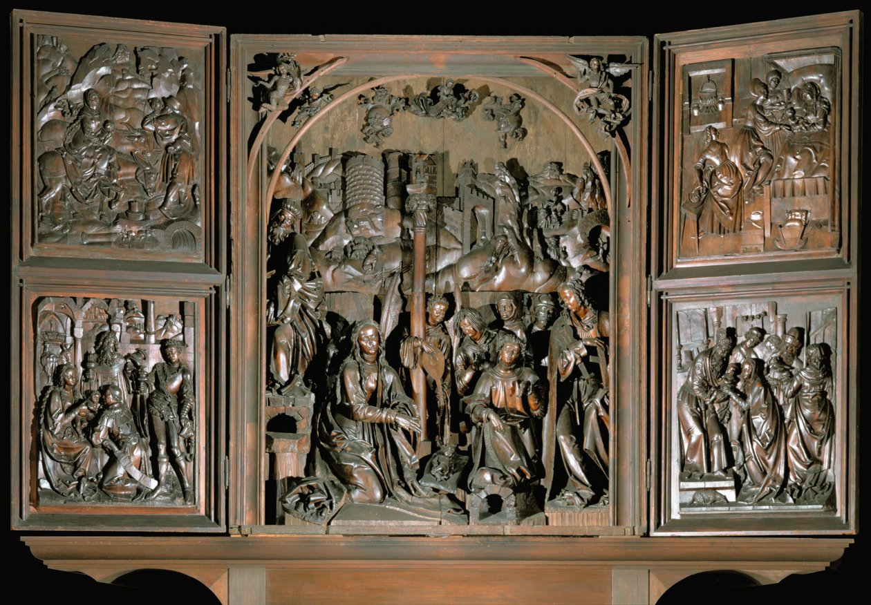 Altare di Santa Maria. Pannelli di sinistra: fuga in Egitto da Veit or Wit Stoss