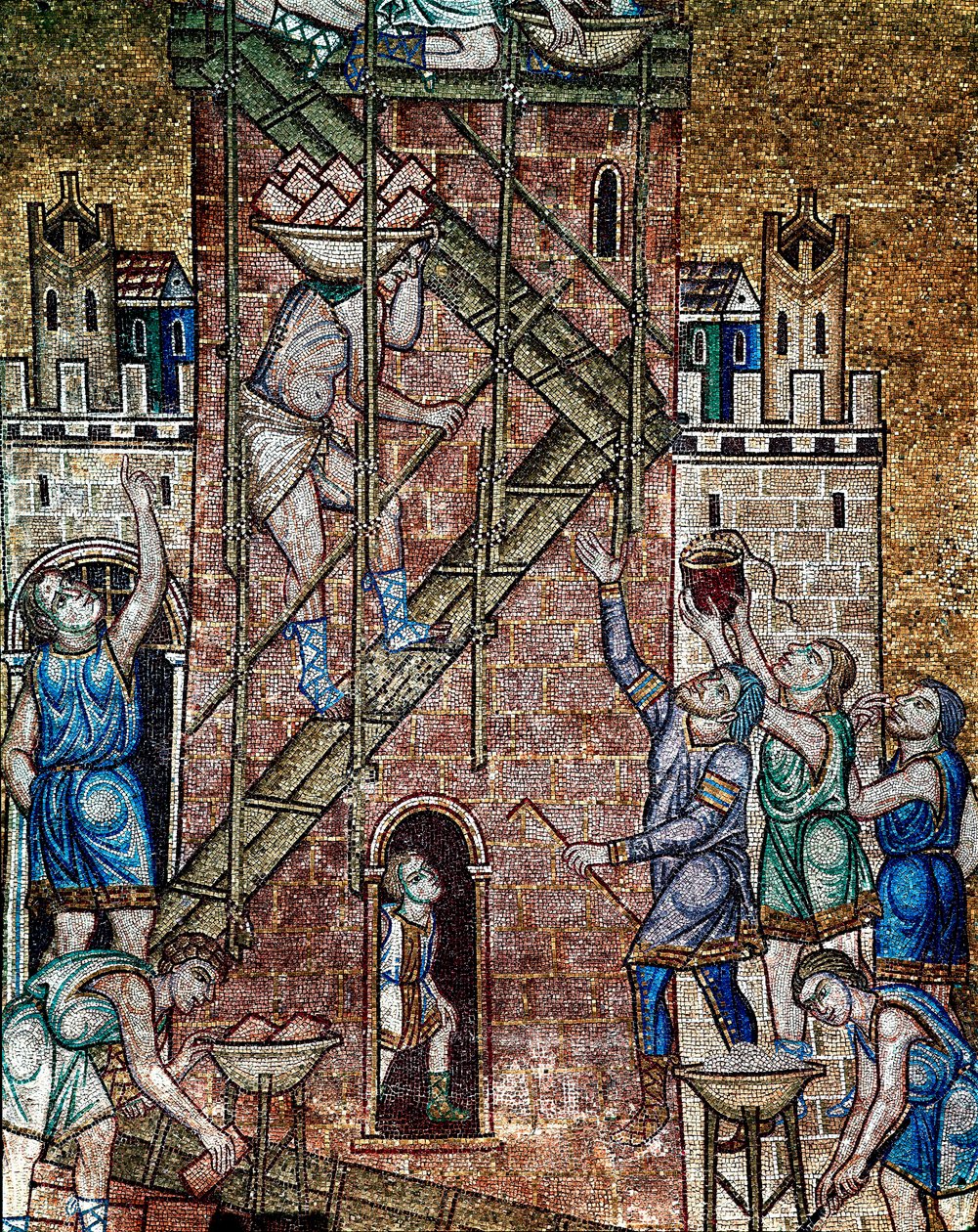 Architettura bizantina: la costruzione della torre di Babele da Veneto Byzantine School