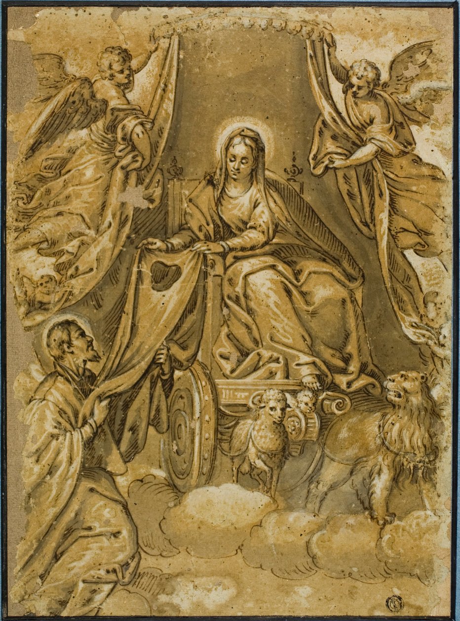 Vergine Maria che Consegnava lo Scapolare a San Simone Stock da Veronese (Paolo Caliari)