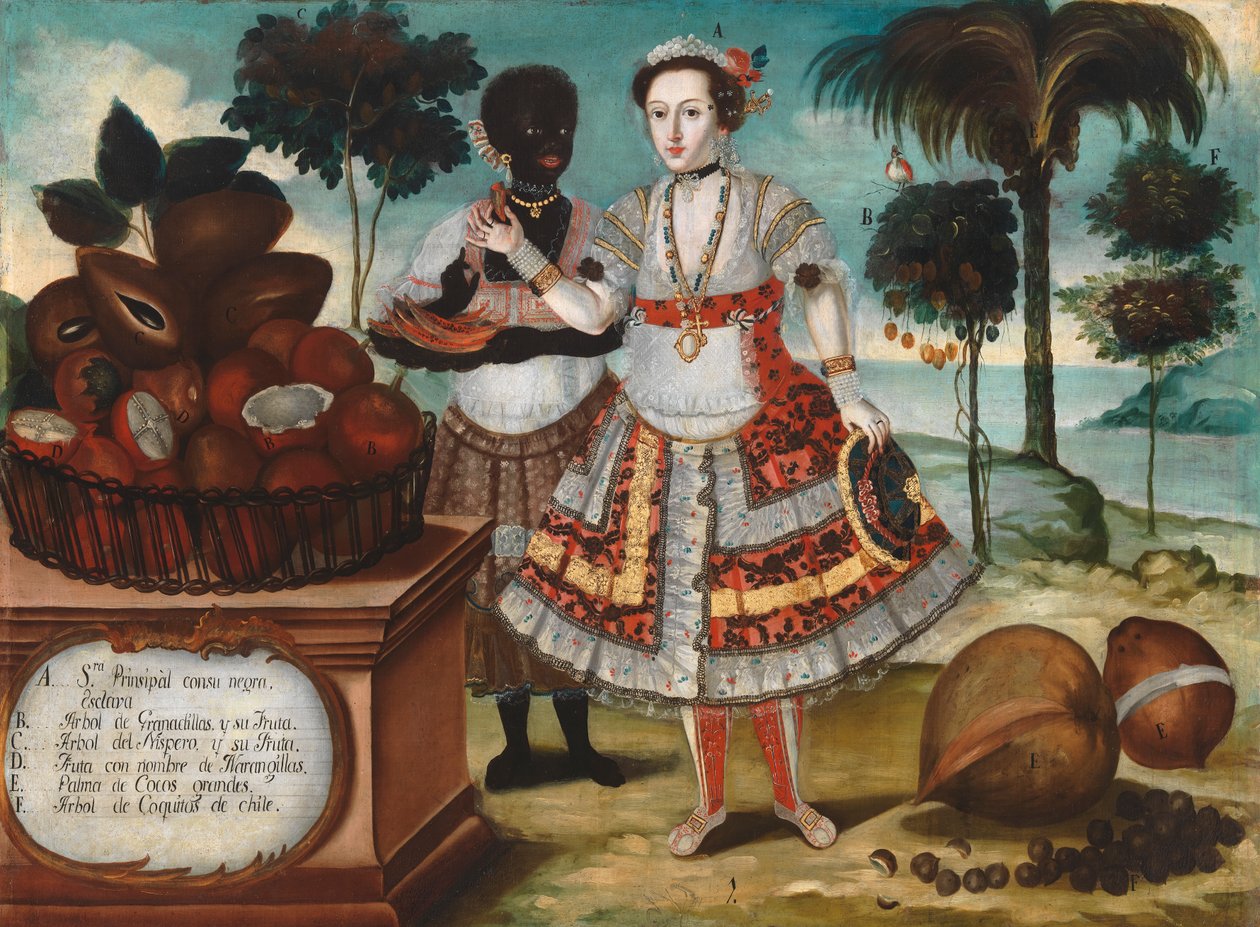 Nobile donna con il suo schiavo nero da Vicente Alban