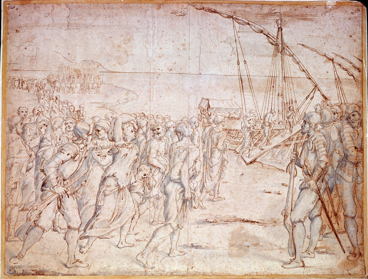 Deportazione dei Moriscos dalla Spagna dopo la firma del trattato da parte di Filippo III di Spagna il 22/09/1609 da Vicente Carducho