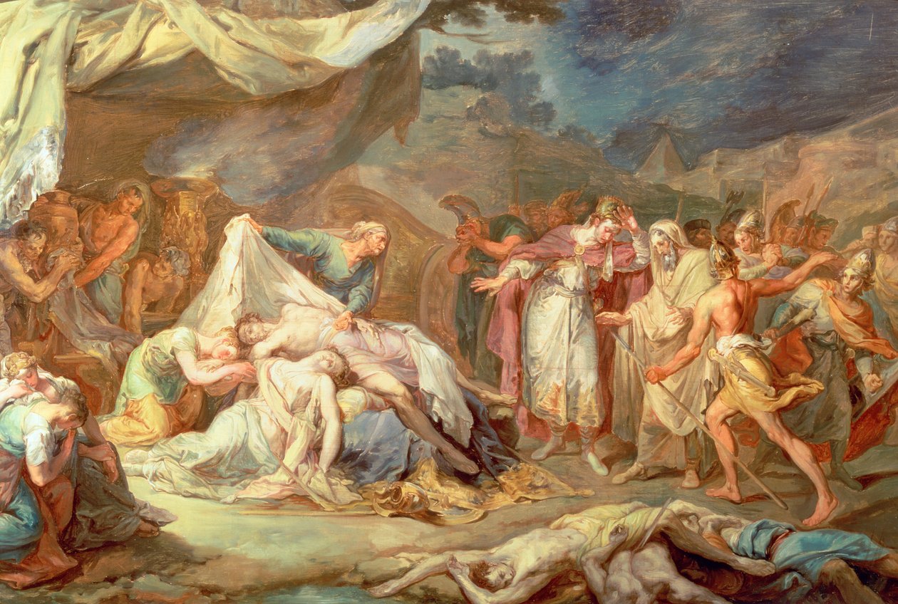 Ciro il Grande davanti ai corpi di Abradatus e Pantheus da Vicente Lopez y Portana