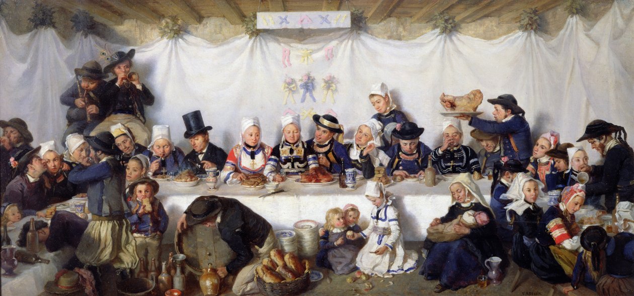 Il banchetto di nozze di Corentin Le Guerveur e Anne-Marie Kerinvel da Victor Marie Roussin
