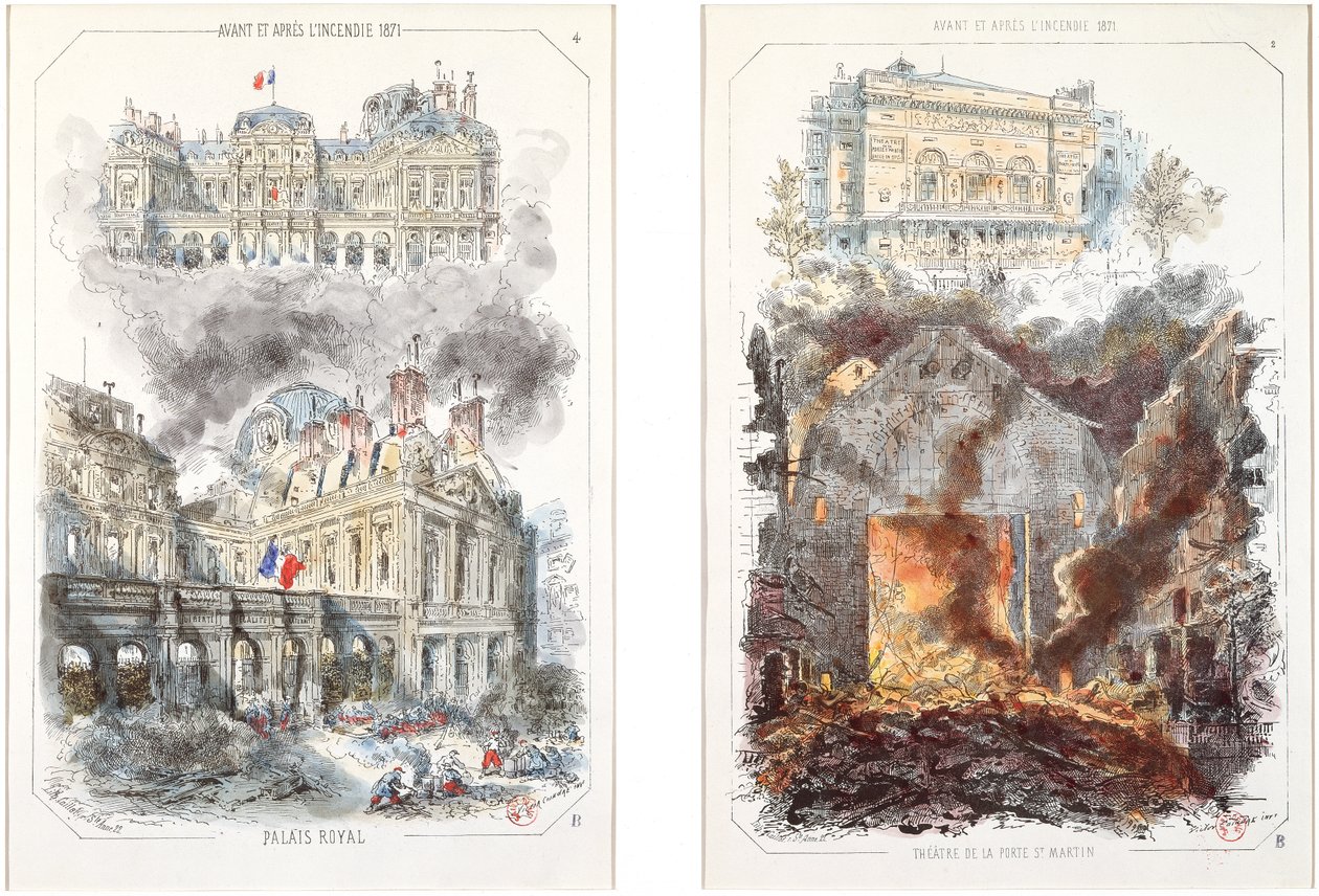 Il Palais Royal e il Théâtre de la Porte Saint-Martin prima e dopo l