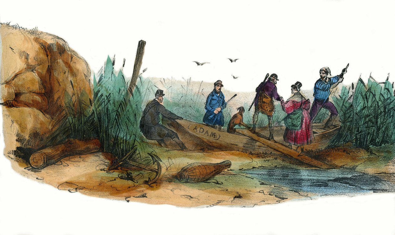 La leonessa, scena di caccia. in “Album Grotesque, Scelte di Tipi Eccezionali”, illustrazioni di Victor Adam, Parigi, circa 1850. da Victor Adam