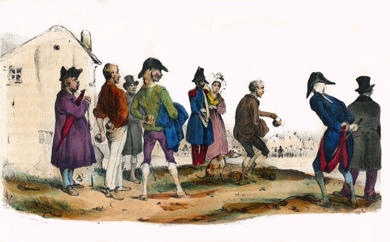 Martin, il giocatore di palla. In “Album Grotesque, Scelte di Tipi Eccezionali”, illustrazioni di Victor Adam, Parigi, circa 1850. da Victor Adam