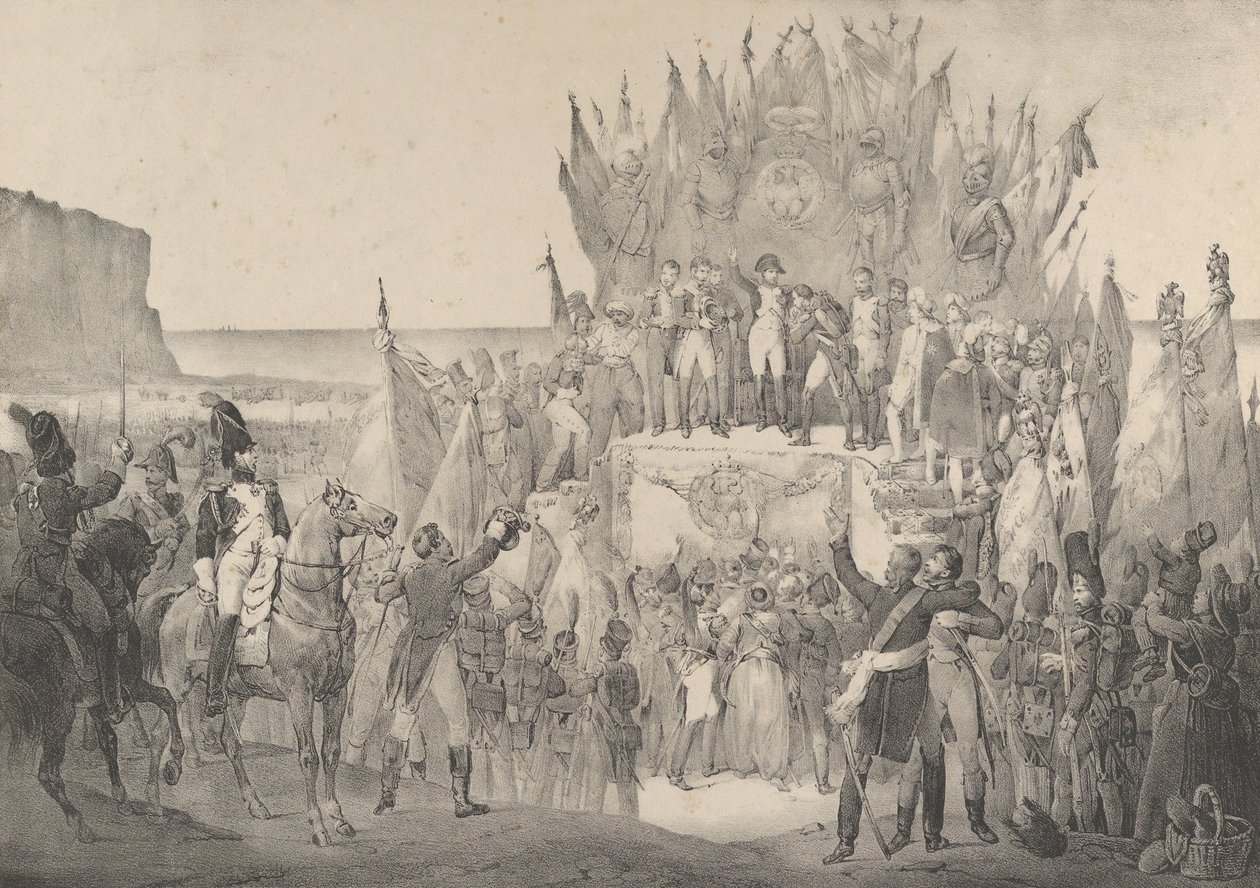 Festa militare a Boulogne con Napoleone che distribuisce le stelle della Legione d