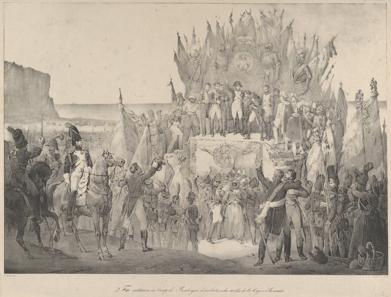 Festival militare a Boulogne con Napoleone che conferisce le Stelle della Legion d’Onore da Victor Adam