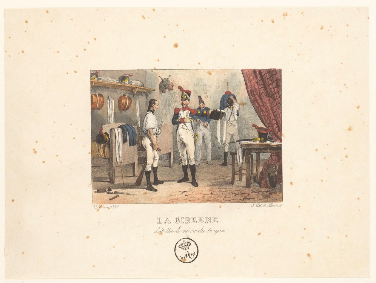 Ufficiale con borsa per cartucce (serie: Scene militari) da Victor Adam