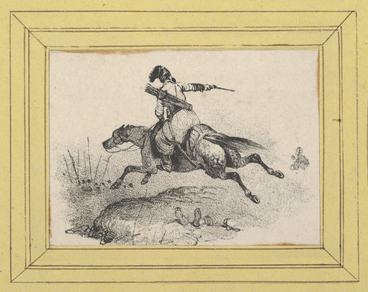 Soldat auf galoppierendem Pferd da Victor Adam