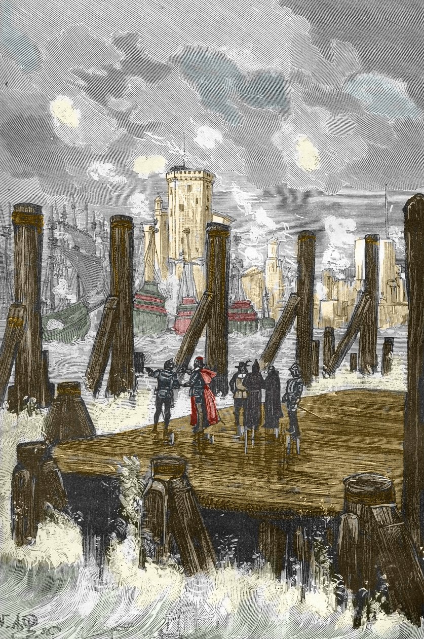 Assedio di La Rochelle (1627-1628): Il cardinale Richelieu sulla diga di La Rochelle, durante l