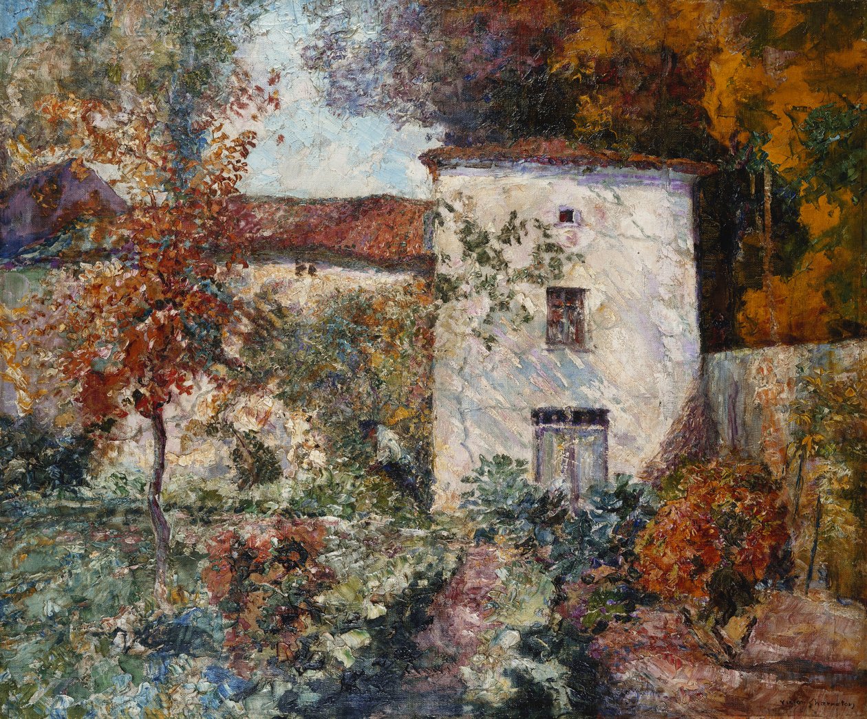 Casa e frutteto in autunno da Victor Charreton