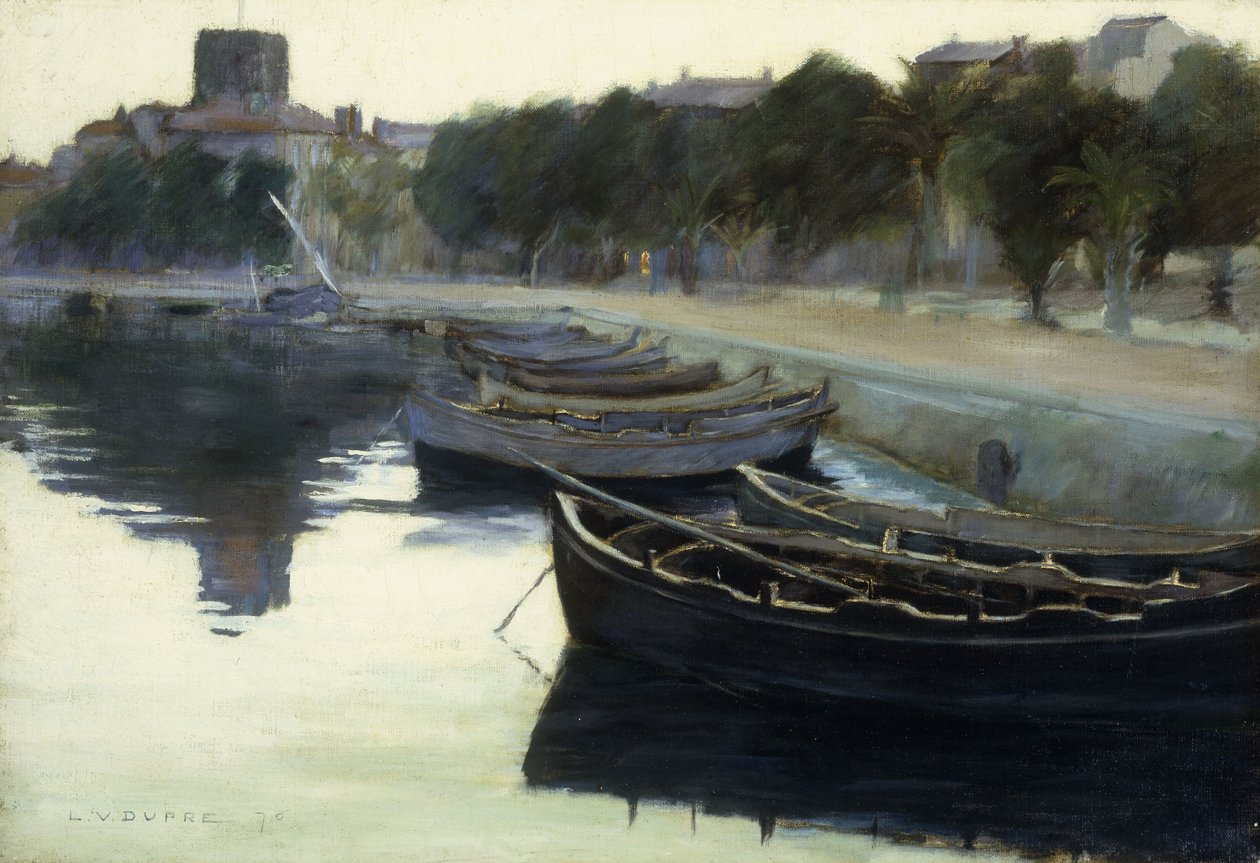 Barche agli ormeggi da Leon Victor Dupre