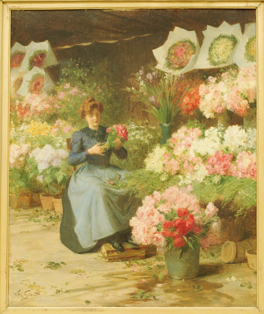Venditrice di fiori davanti alla chiesa della Madeleine da Victor Gabriel Gilbert