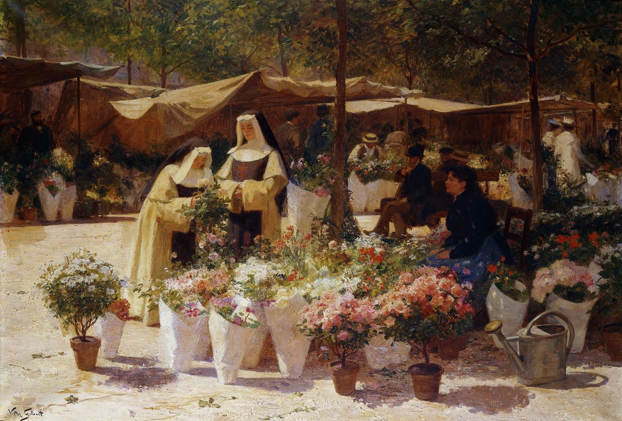 Il mercato dei fiori da Victor Gabriel Gilbert