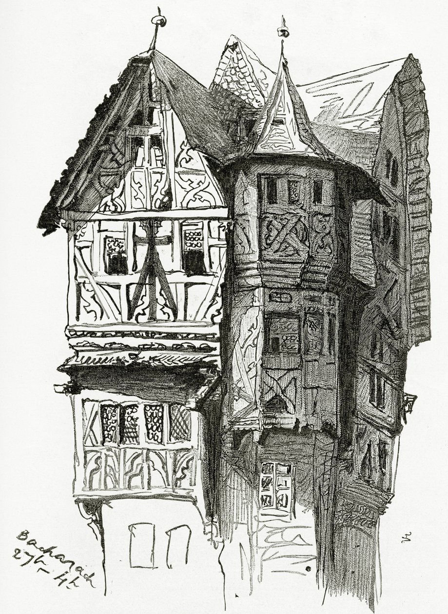 Casa a Bacharach sul fiume Reno, XIX secolo da Victor Hugo