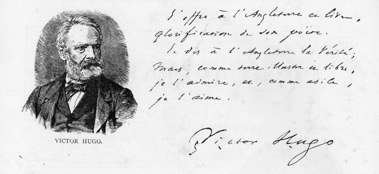 La dedica di Victor Hugo all