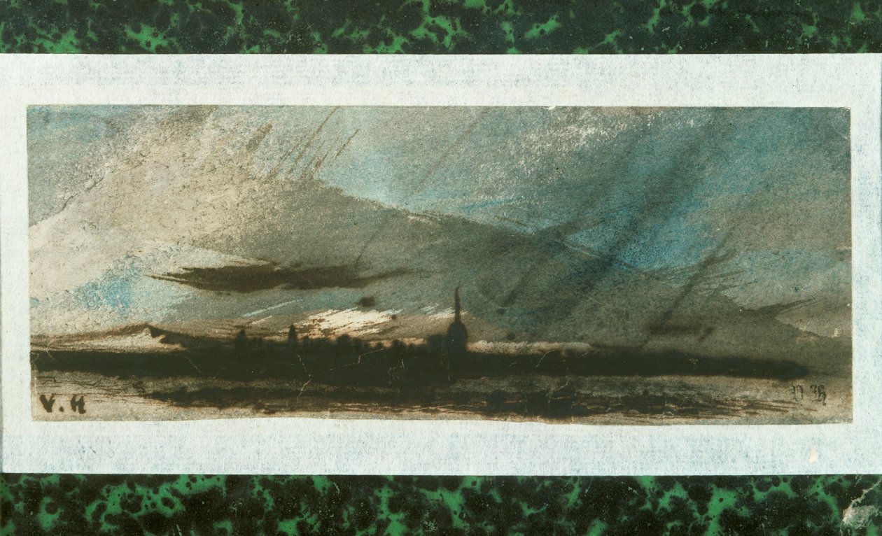 Ville au crespuscule Penna e lava... da Victor Hugo