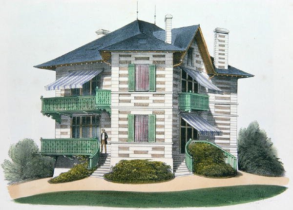 Una casa a Etretat, illustrazione da 