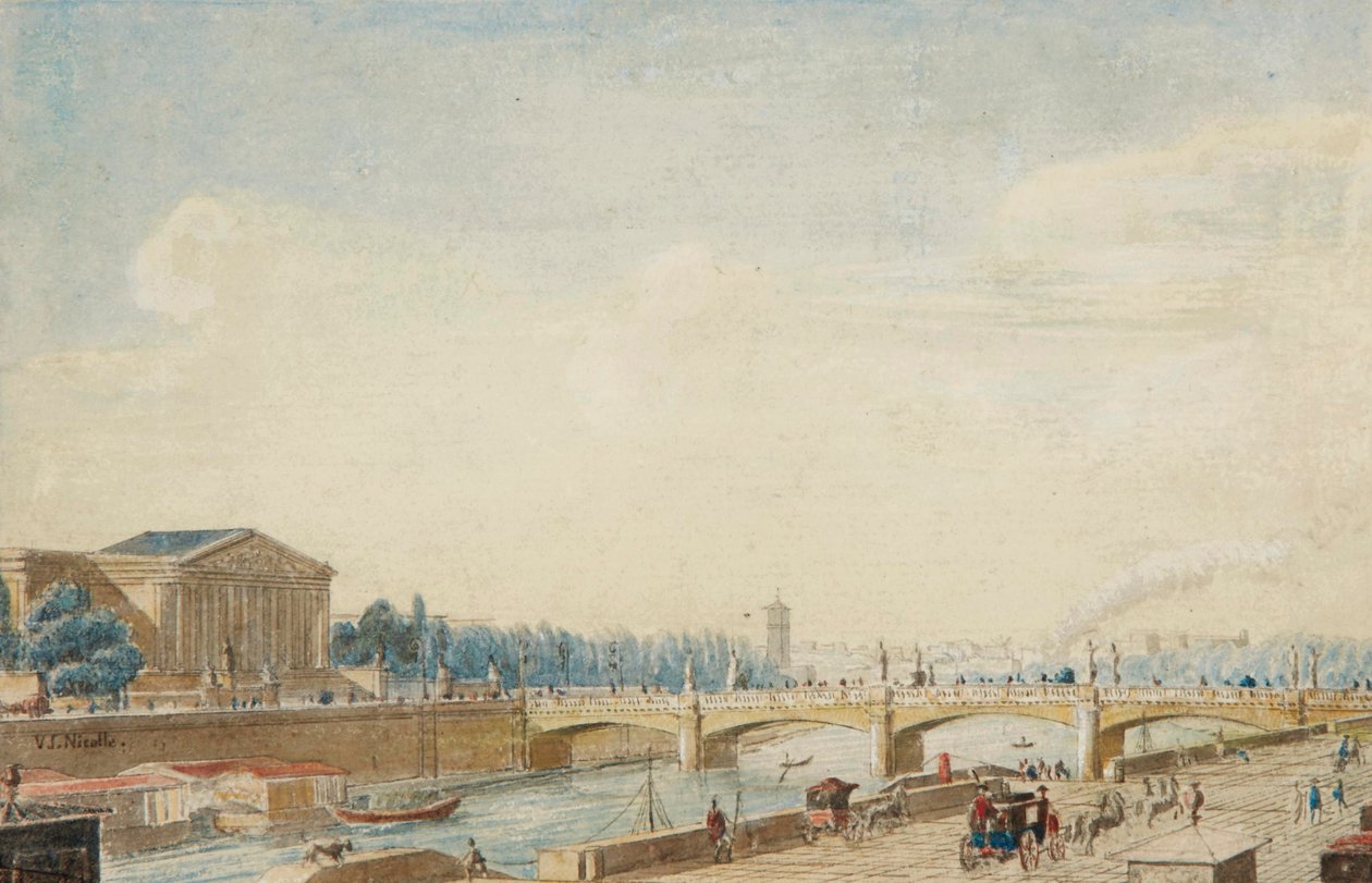 Vista del Ponte della Concordia e del Palazzo Borbone a Parigi da Victor Jean Nicolle