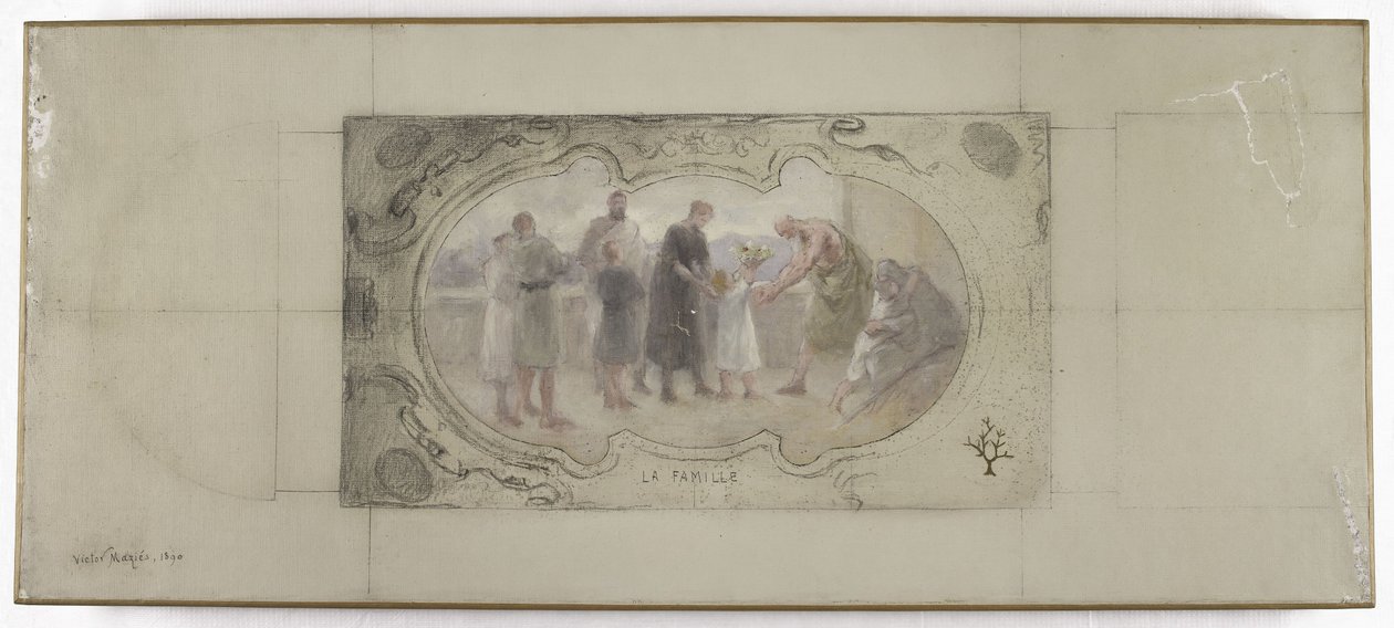 Bozzetto per la Galleria Lobau, Hôtel de Ville, Parigi: La Famiglia da Victor Jean Pierre Maziès