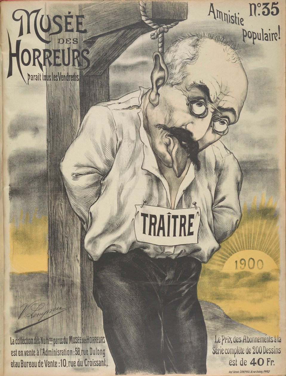 Musée des Horreurs Galleria degli orrori: Alfred Dreyfus da Victor Lenepveu