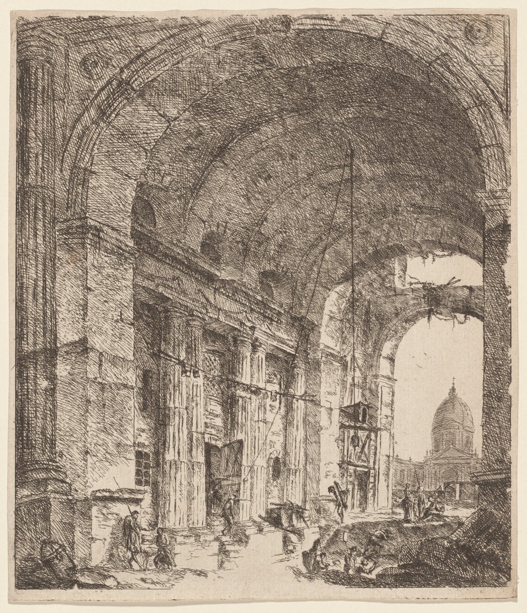 Una Volta Rovinata con Vista di San Pietro da Victor Louis
