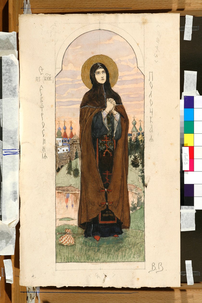 Ritratto di Eufrosina di Polotsk da Victor Mikhailovich Vasnetsov