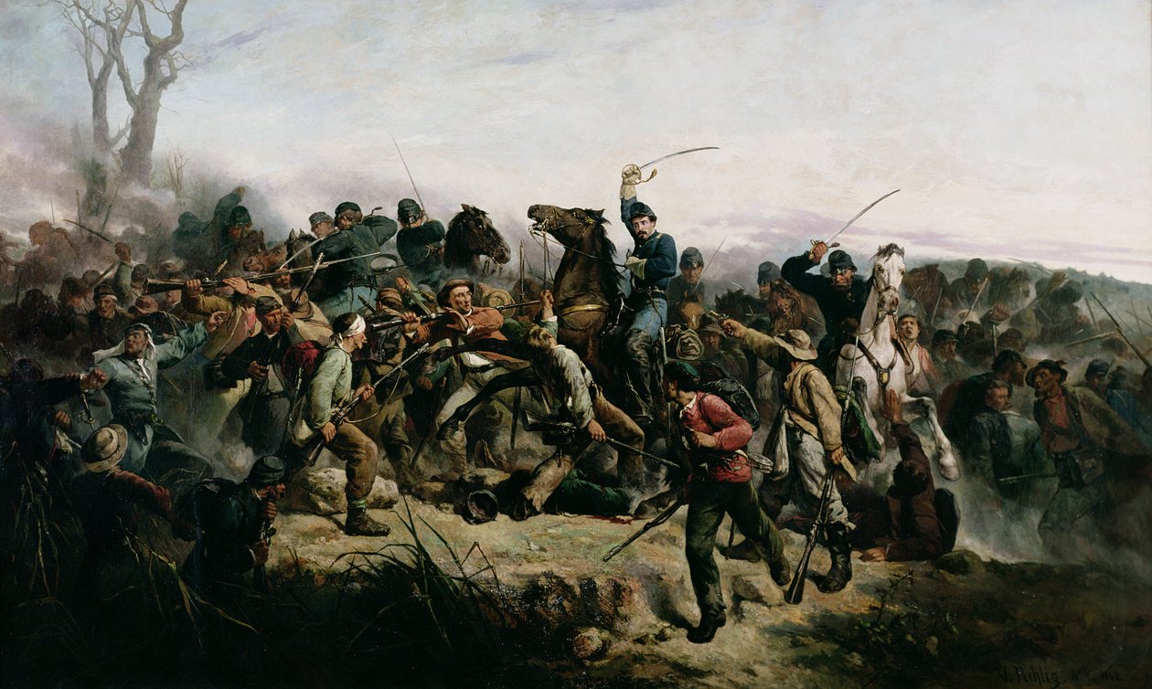 La carica di cavalleria del tenente Henry B. Hidden, 1862 da Victor Nehlig
