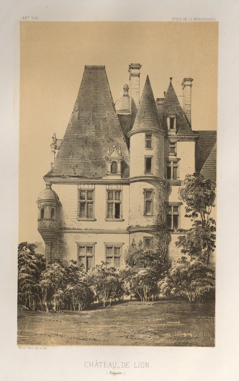 Pl. 49, Château De Lion Calvados, 1860 da Victor Petit