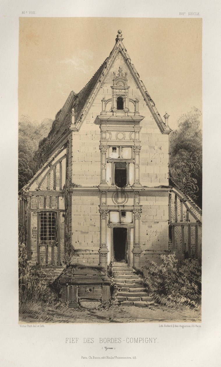 ...Pl. 81, FIEf Des Bordes-Compigny Yonne, 1860 da Victor Petit
