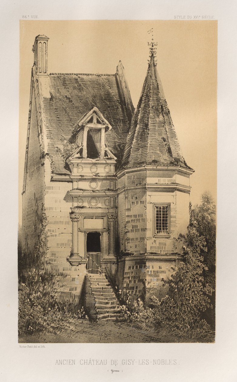 ...Pl. 86, Antico Castello di Gisy-Les-Nobles Yonne, 1860 da Victor Petit
